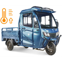 Грузовой электротрицикл Rutrike КАРГО Кабина обогрев 1500 60V1000W темно-синий